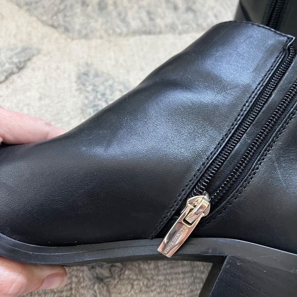 Vince Camuto Black Leather Zip Boot - Picture 5 of 8